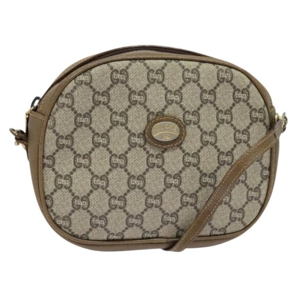 GUCCI GG Plus Supreme Shoulder Bag PVC Beige Gold Auth ep9746 - Picture 1 of 16